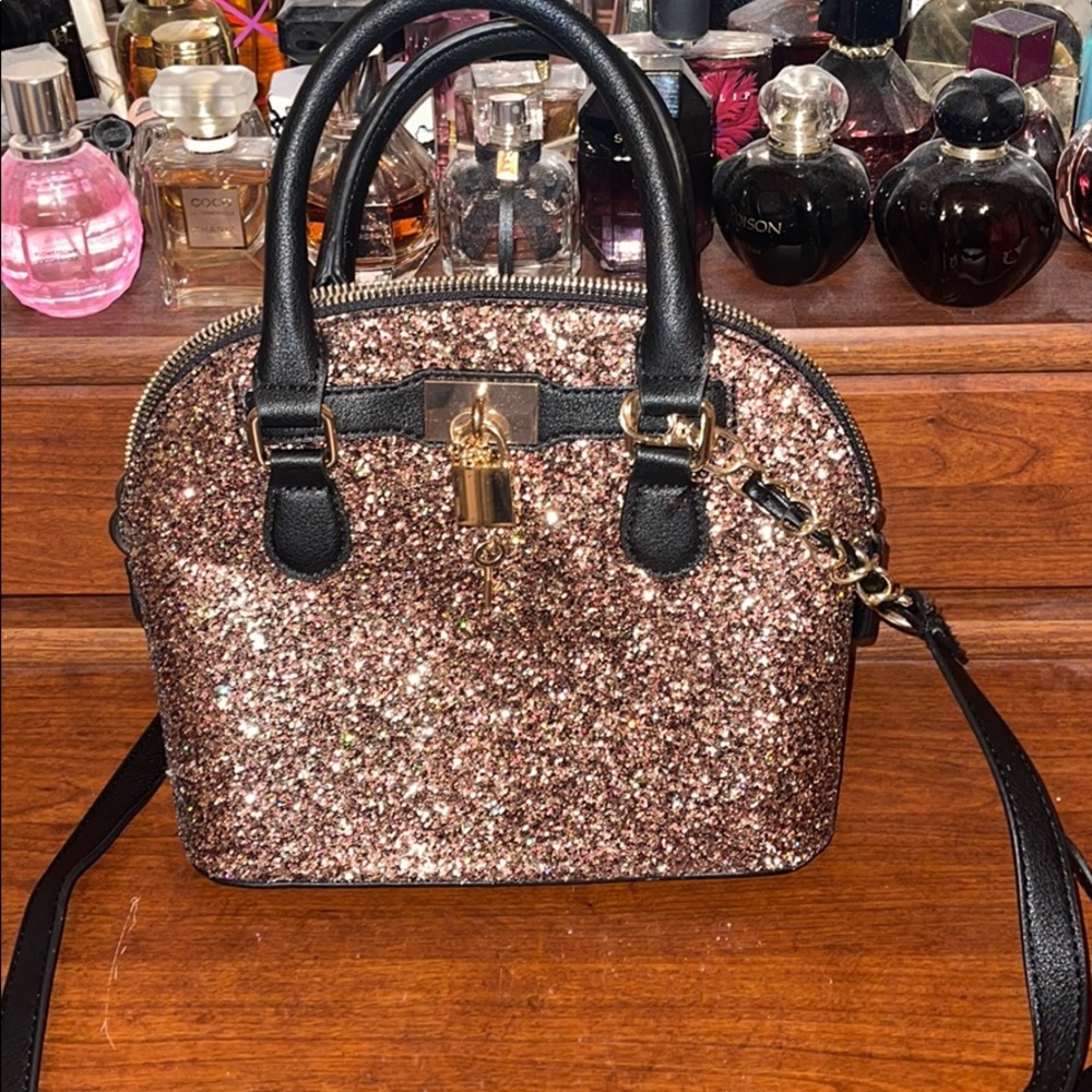 Aldo Glittery Gold and Black Crossbody Bag